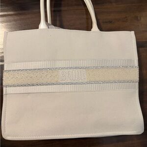 Betsey Johnson cloth tote bride bag